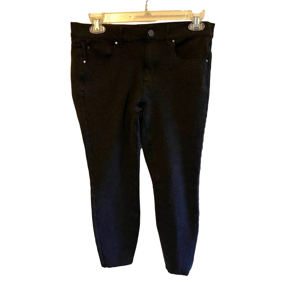 Ann Taylor Dark Grey Mid Rise Stretch Cropped‎ Pants Minimal Office Wear Size 6
